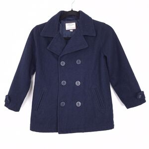 Janie & Jack classic peacoat boys dress coat wool blend preppy winter navy blue